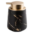 thumbnail image 1 of Dispensador de jabón, desinfectante de manos de cerámica, botella exprimible, botella inferior de loción de baño (1 pieza, botella negra mate veteada), 1 of 5