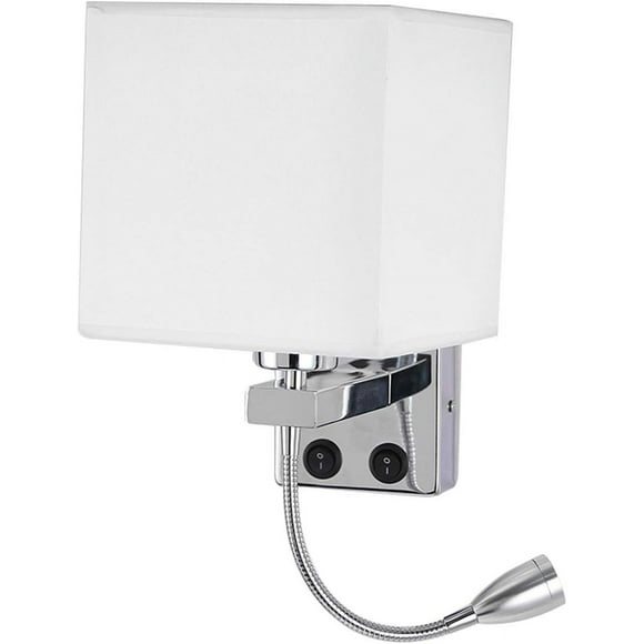 Dutchman Éclairage Mural Style Moderne Chrome Poli à Intensité Réglable Port USB à Brancher