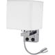 thumbnail image 1 of Lámpara de pared para cabecera, luz de lectura LED Lámpara de pared moderna de cromo pulido con foco de cuello de cisne ajustable Interruptores dobles con cargador de puerto USB E27 (una luz 2 PC), 1 of 4