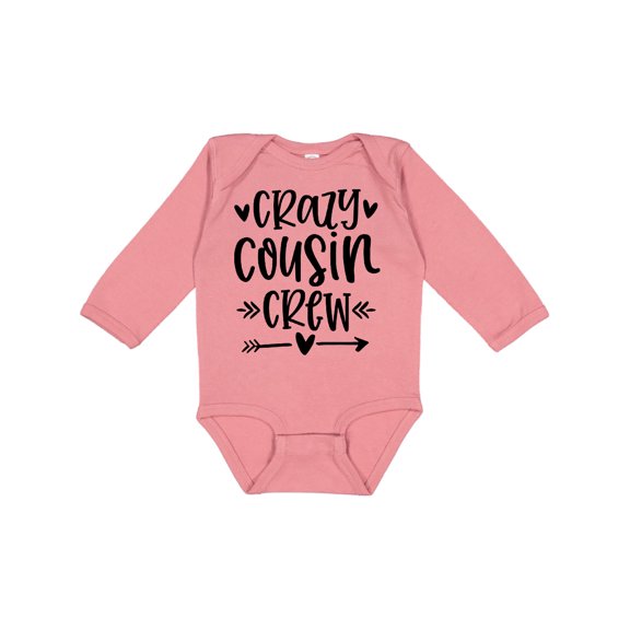 Inktastic Crazy Cousin Crew Boys or Girls Long Sleeve Baby Bodysuit