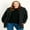 Black, variant on Evans Women's Plus Size Lightweight Padded Coat
