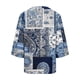 thumbnail image 2 of TaTaai Women's V Neck Casual Blouse, Printed Linen Look Shirt, Three Quarter Sleeves with Roll Tab for Summer Gift, 2 of 5