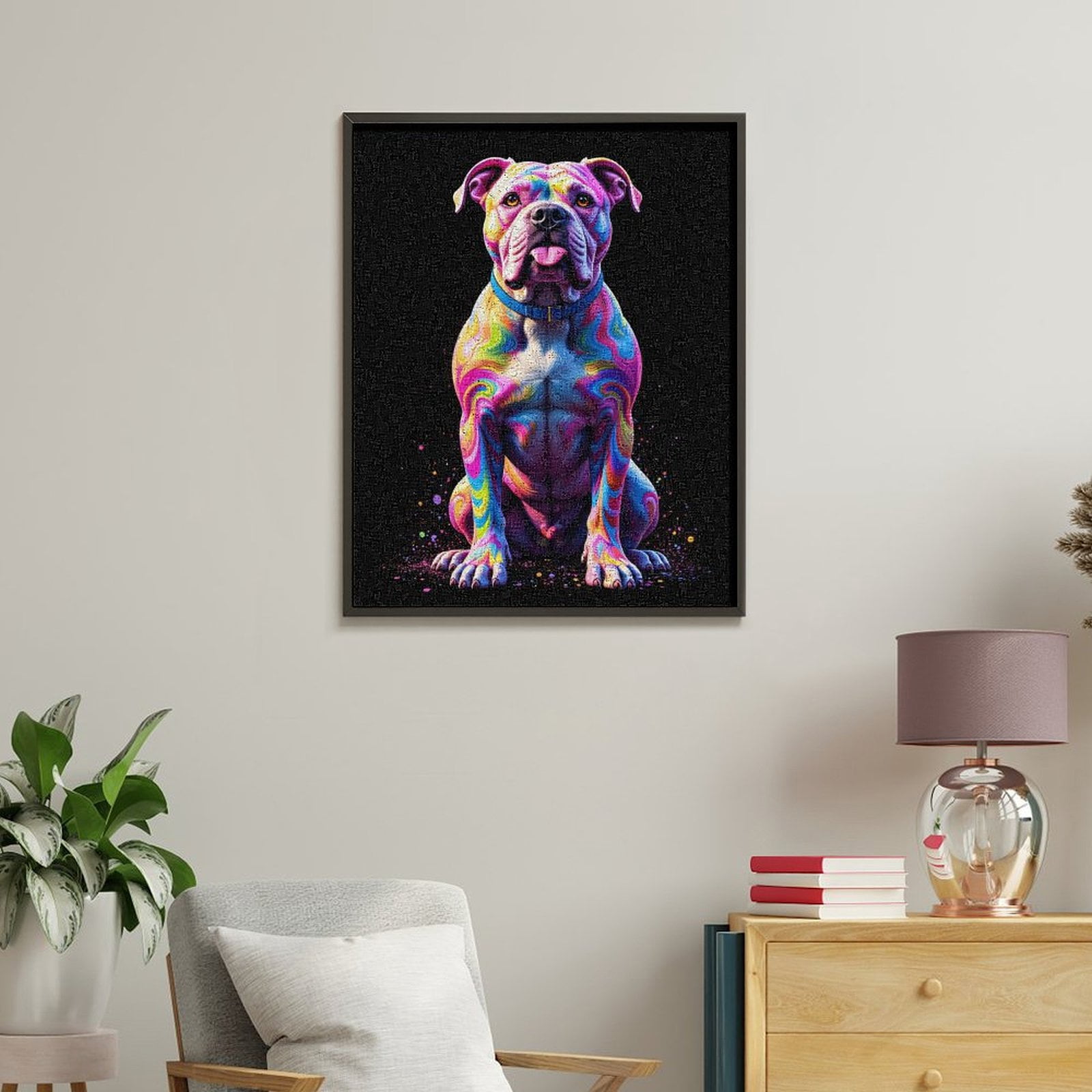 Paint By Numbers Kit for Adults Beginner - DIY Colorful Dog Abstract Art Portrait Canvas Painting Kits for Adults, Frameless Paint By Number for Adults for Home Wall Decor 16x20 Inch