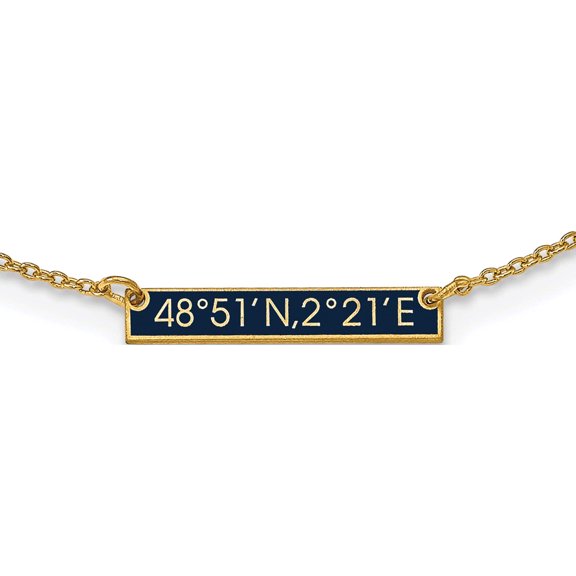 Custom Personalized Sterling Silver/Gold-plated Brushed Enameled 1 Station Necklace SS/Gold Plated: Jewelry by Sweet Pea - Made in USA