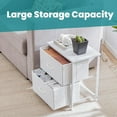 thumbnail image 6 of Nightstand with 2 Fabric Drawers, Small Dresser End Table for Bedroom, Closet, Dorm, Bedside Storage Organizer, White, 6 of 8