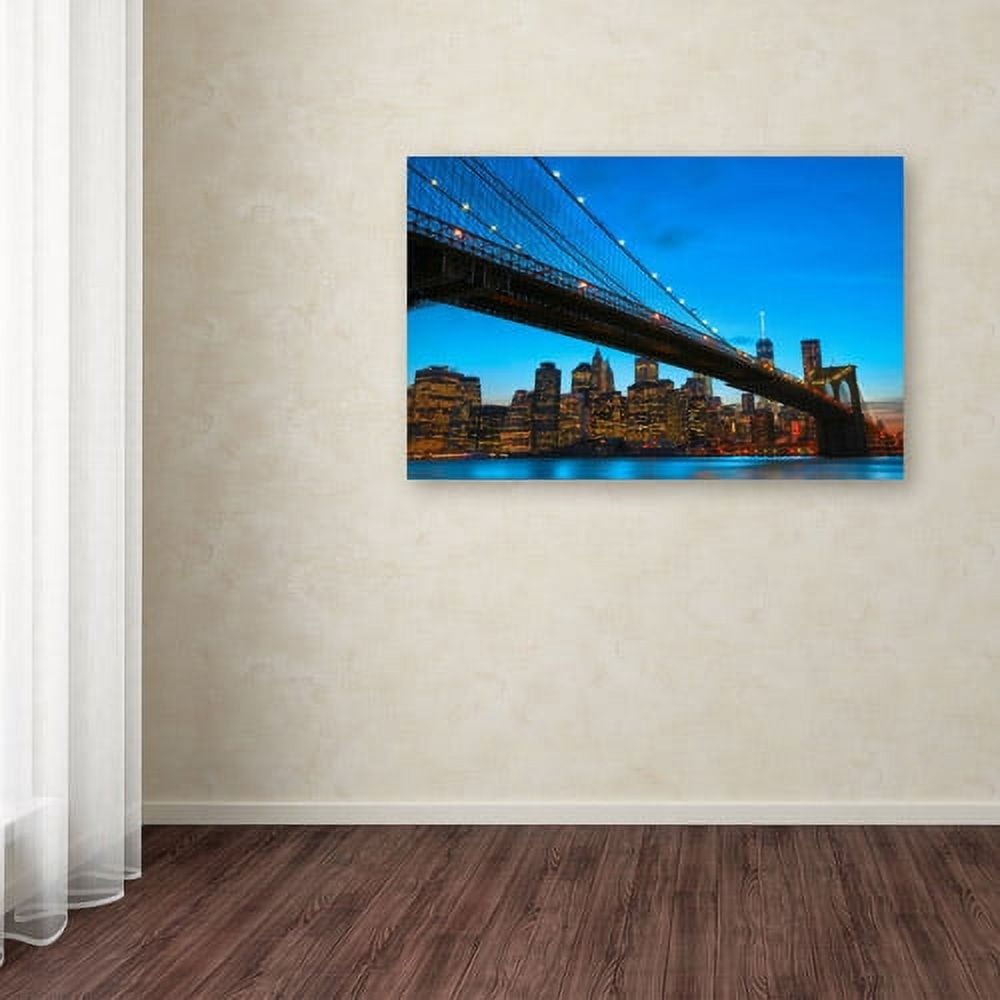 Trademark Fine Art "Brooklyn Bridge 1" Canvas Art by CATeyes