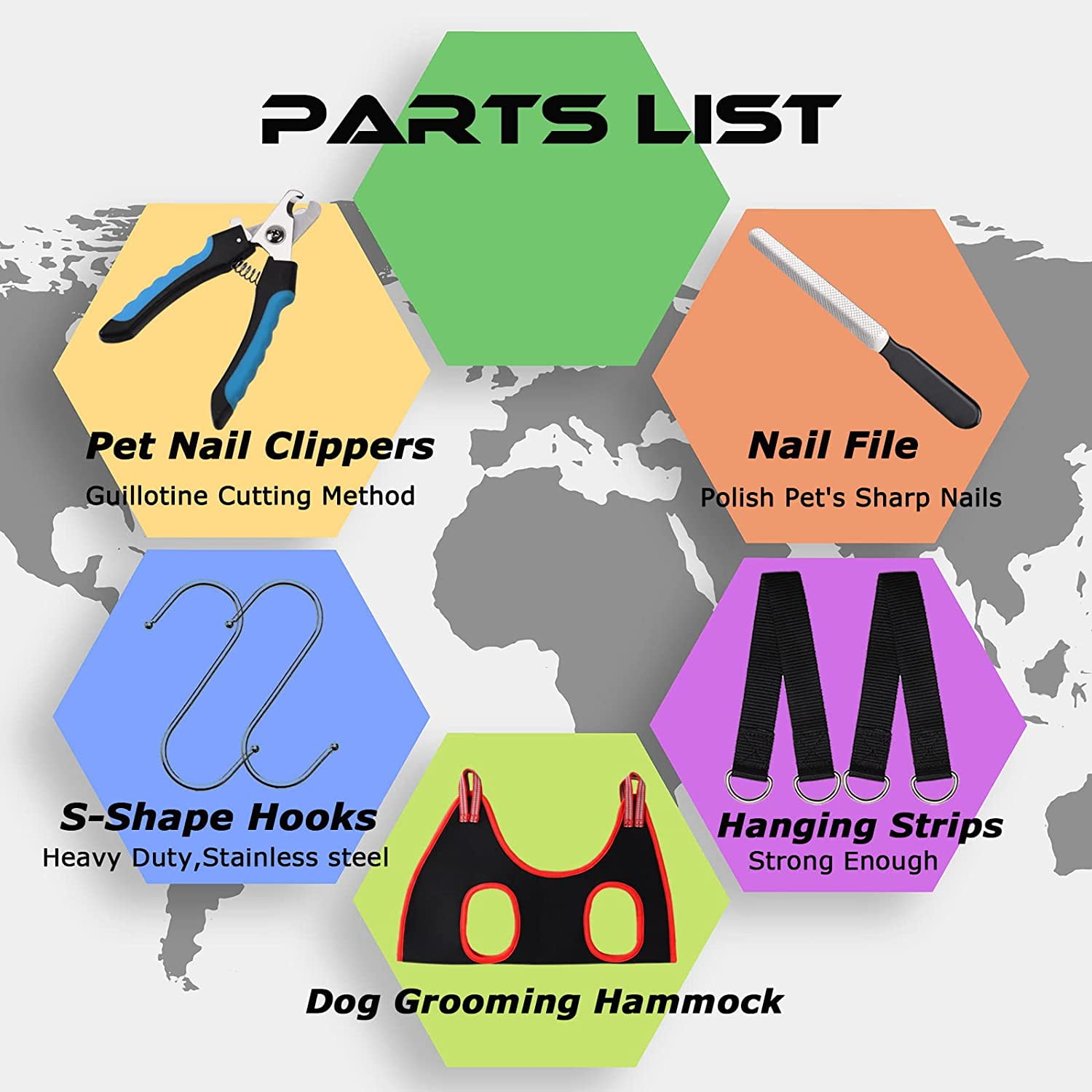 PIPETPET Cat Grooming Hammock Harness for Small Dogs,Pet Hammock Restraint Bag with Nail Clippers Trimmer,Nail File,Dog Grooming Sling for Trimming Nail and Ear/Eye Care(XS Size,6.5")