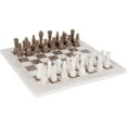 thumbnail image 1 of RADICALn 15 Inches Large Handmade White and Grey Oceanic Weighted Marble Full Chess Game Set for Adults Staunton and Ambassador Gift Style Tournament Chess Sets, 1 of 6