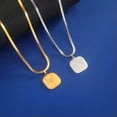 thumbnail image 4 of RSAMD Medallion Zodiac Necklace Stainless Steel Square Pendant Snake Chain Jewelry-Taurus steel, 4 of 6