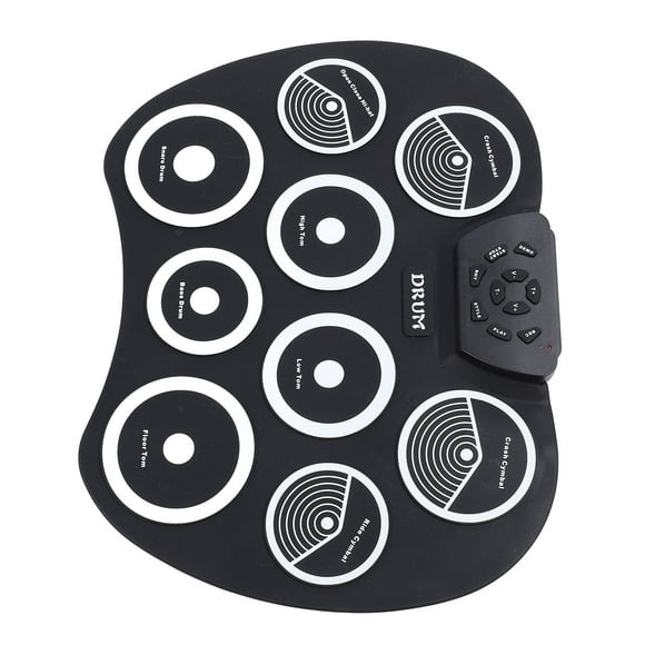 Tambor Enrollable, Batería Electrónica USB Educativa Portátil 800mAh 9 Almohadillas Con Baquetas De Pedal Para Exteriores