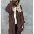 thumbnail image 1 of Double Fleece Cardigan Jacket Women Solid Color Long Sleeve Plush Warm, 1 of 7