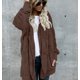 thumbnail image 1 of Cárdigan de lana doble para mujer, chaqueta de manga larga de felpa, abrigo cálido con capucha, prendas de vestir exteriores de gran tamaño, Color sólido, Otoño e Invierno, 1 of 5
