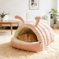 thumbnail image 4 of Camas para perros y gatos cálidas para el invierno Camas para gatos Camas para mascotas semicerradas extraíbles y lavables Cama para gatos suave y plegable para interiores Cama para mascotas de algodó, 4 of 5