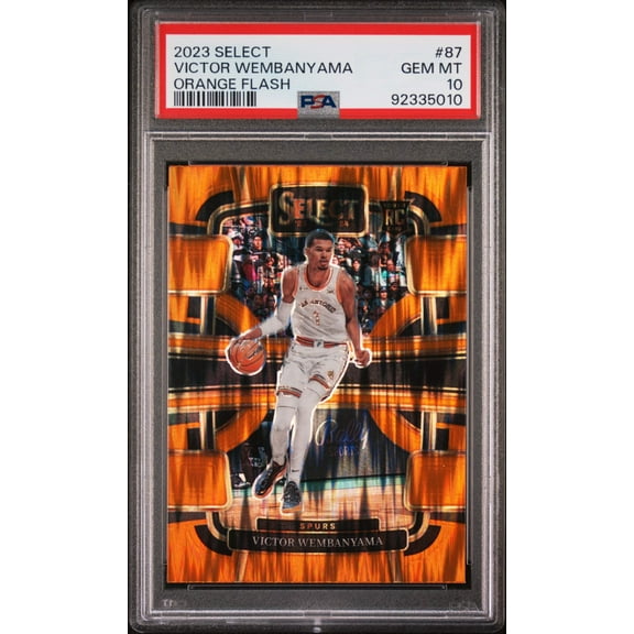 Graded 2023 Panini Select Victor Wembanyama #87 Orange Flash Rookie RC Basketball Card PSA 10 Gem Mint