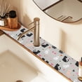 thumbnail image 2 of Yayeee Faucet Mat for Kitchen Sink 30" Diatomite Long Splash Guard Pad, Gray Cartoon Pattern, 2 Pack, 2 of 7