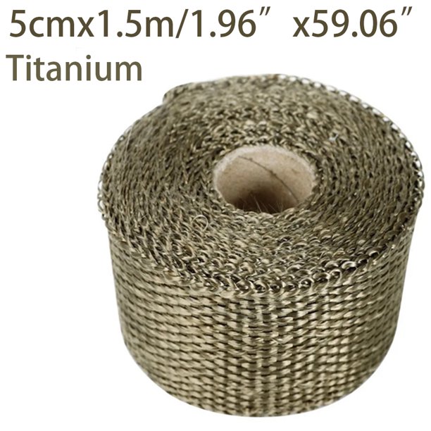 Cinta de fibra de vidrio para tubo de escape, rollo de aislamiento térmico, resistente, temperatura de 1,5-900 grados, 5cm x 1200 m, 2 "x 5 pies