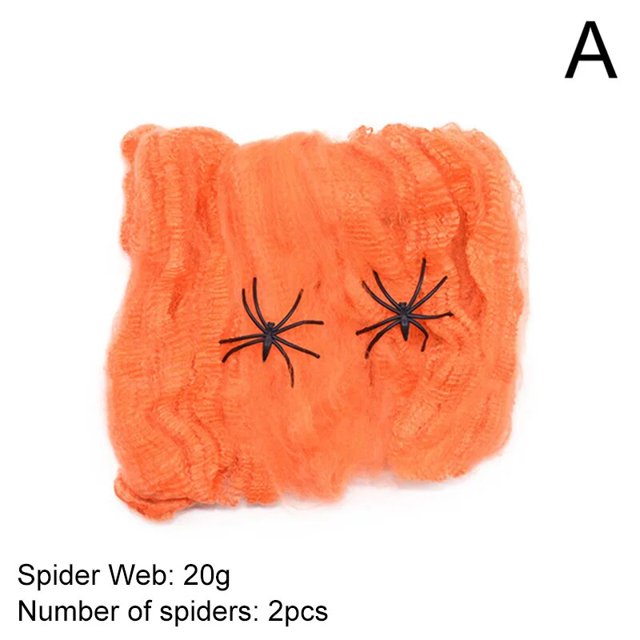 Decoración de red de araña de Halloween, simulación de algodón, accesorios de telaraña coloridos, habitación secreta, casa fantasma, decoraciones para el hogar, Decoración de mesa de pared