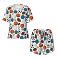 thumbnail image 4 of Kdxio Color Balls Print Pajamas Sets for Women Short-Sleeved Pjs with Lounge Shorts Two Piece Sleepwear S-4XL, 4 of 9