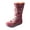 Red, variant on Strape-Accent Washed PU Leather Flat Women's Boot with Plus Size