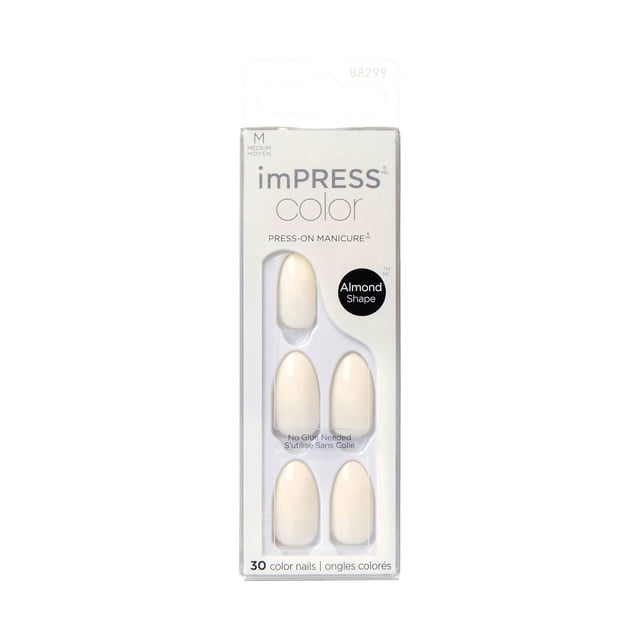 KISS ImPRESS Color - Fake Nails, Coffin Shape Medium