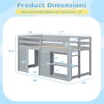 thumbnail image 3 of Gymax Twin Size Loft Bed w/ LED Lights 2 Doors Underbed Space & Shelves for Kids Grey, 3 of 10