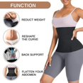 thumbnail image 2 of Veeki Waist Trainer For 3.28 Feet Women Bandage Wrap Sauna Belt Long Torso Tummy Sweat Wraps Belly Body Shaper Waist Trimmer Belt (one Size, Black), 2 of 5