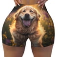 thumbnail image 2 of Logiee Sunset Daisy Dog Print Women's Biker Shorts,Workout Gym Shorts,Scrunch Shorts,Tummy Control Hidden Scrunch Running Yoga Shorts-XX-Large, 2 of 8