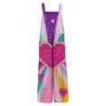 thumbnail image 3 of Fgvctg Valentine's Day Womens Jumpsuits Sleeveless Date Night Spaghetti Straps Overalls Fashion Wide Leg Pant Love Heart Graphic Bib Overalls Rompers Sprimg Pants With Pockets Red XL, 3 of 6