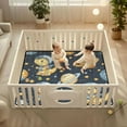thumbnail image 2 of WOBOGO Yellow Dinosaur Space Pattern Baby Playmats Extra Large Waterproof Rollable Activity Pads for Toddlers 50×50inch, 2 of 7