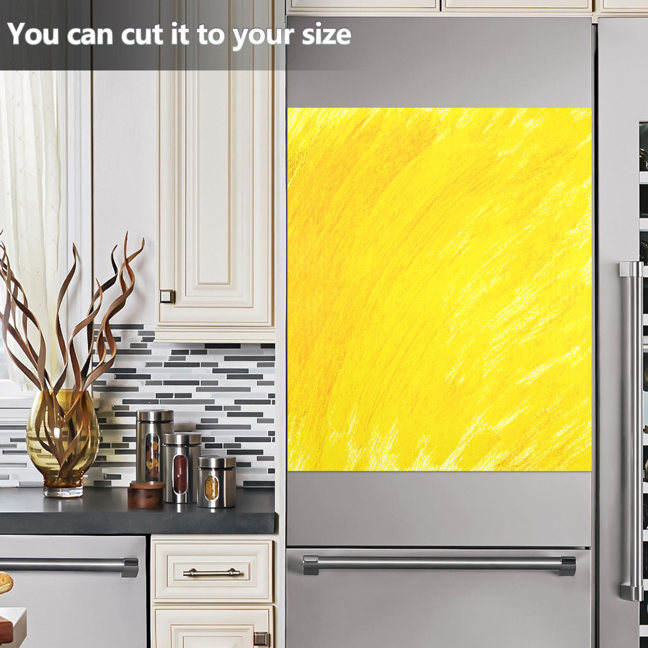 IAUYY Magnetic decorative sticker - 23x26 Inch PVC Refrigerator Decorative Cover, Removable DIY Art for Kitchen Appliances Sun Shape