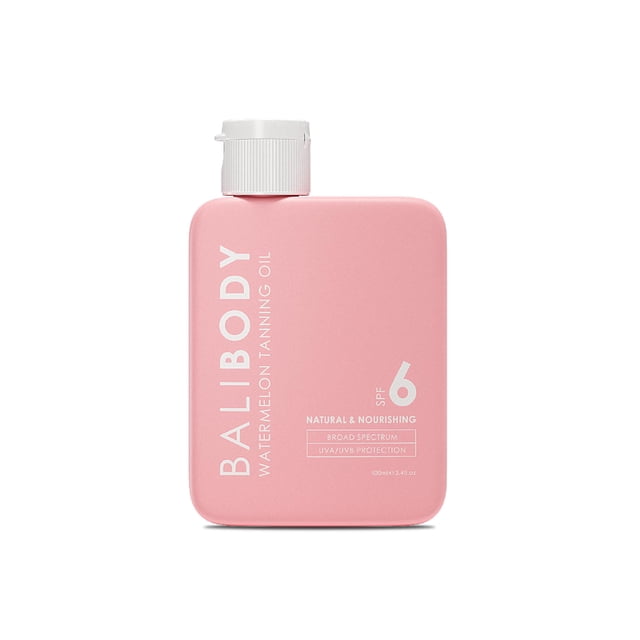 Aceite bronceador Bali Body Sandía SPF 6 | Impregnado con aceite natural | Aroma afrutado esencial de verano para un brillo dorado profundo | Vegano Libre de Crueldad (100ml/3.4 fl oz)