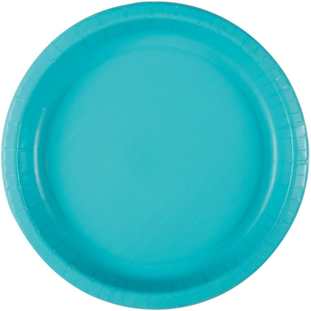 Teal Deep Paper Dinner Plates, 11.5in, 10ct