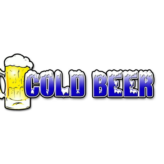 COLD BEER Concession Decal ice drink vendor cart signs