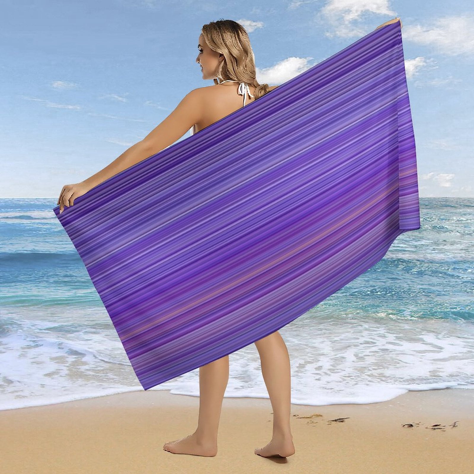 3D Abstract Lines Oversized -Washed Lightweight Quick Dry Beach Towels - 32"x63"