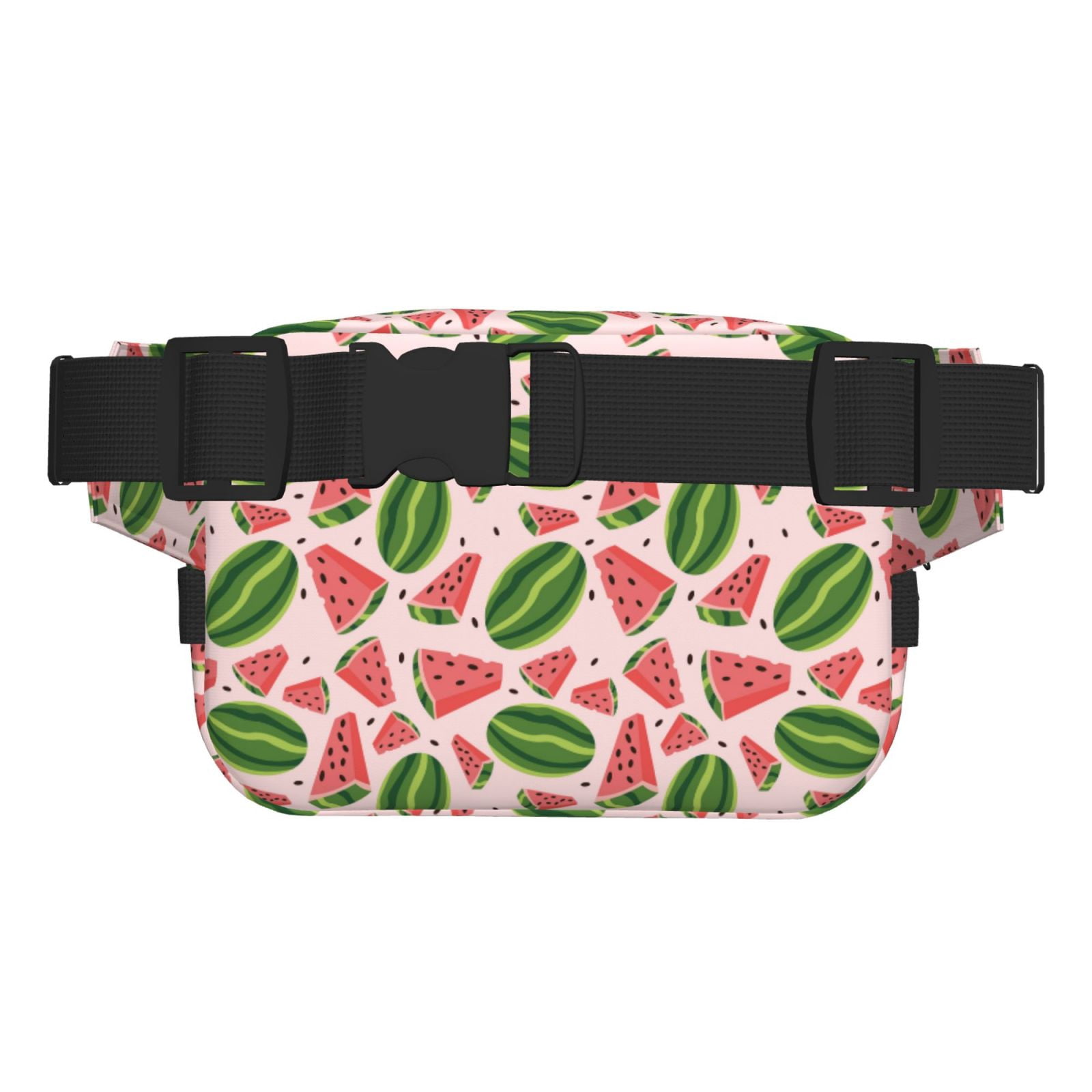 Picia Watermelon Print Square Double-Layer Waist Bag Mini Adjustable Waist Belt Bag Exercise Running Travel Hiking