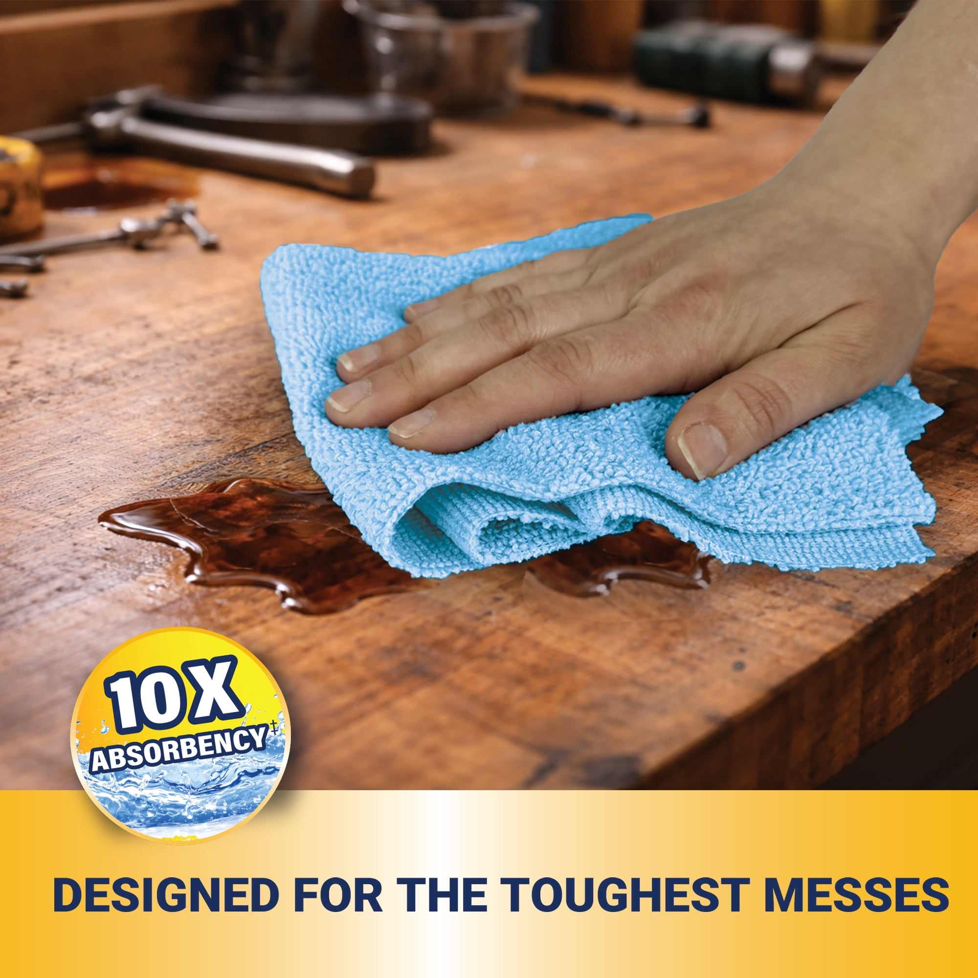 Tear-N-Clean 50 Count Reusable Easy-Tear Microfiber Towels, 12 x 12 in, for Automotive and Home Use