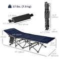 thumbnail image 3 of Outsunny Folding Camping Cot for Adults with Mattress & Pillow, Grey&Blue, 3 of 10