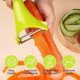 thumbnail image 4 of Universal Peeler Set, 2 Pieces Fruit Vegetable Peelers, Standing Design, Stainless Steel with Rotating Blade, 4 of 5