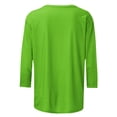 thumbnail image 4 of 3/4 Length Sleeve Womens Tops Fashion Solid Shirts Trendy Casual Crew Neck Blouses Summer Ladies Loose Comfy Tees Ladies Going Out Tops, 4 of 5