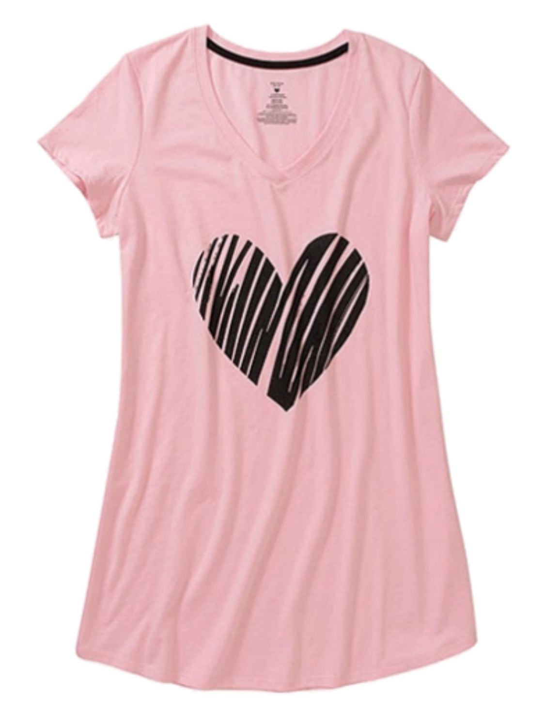 Valentine - Valentines Womens Pink Heart Nightgown SleepShirt Sleep ...