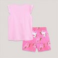 thumbnail image 5 of HCNTES Baby Girl Clothes Toddler Girls Summer Clothes Baby Kids 1T 2T 3T 4T Short Sleeve Letter T-Shirt Tops + Shorts Outfits Sets, 5 of 7