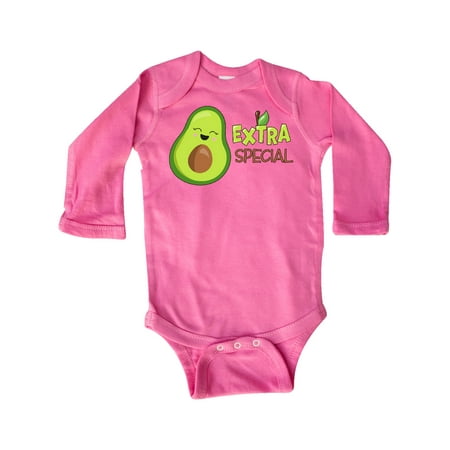 

Inktastic Extra Special with Cute Smiling Avocado Gift Baby Boy or Baby Girl Long Sleeve Bodysuit