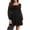 Black, variant on Women's Swiss Dot Long Sleeve Mini Dress 100% Polyester Partially Lined Bodice Easy Everyday Dress for All Occasions