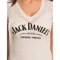 thumbnail image 2 of Jack Daniels Women's V Neck JD SS Black Label Burnout T-Shirt - White (L), 2 of 2