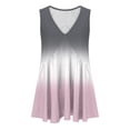 thumbnail image 3 of Plebaso V Neck Tank Tops for Women Gradient Color Ruffle Shirts Flowy Sleeveless Womens Summer Blouses, 3 of 5