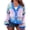 Blue, variant on Long Sleeved Fall V-neck Colorful Striped Print Casual Knit Cardigan Coat