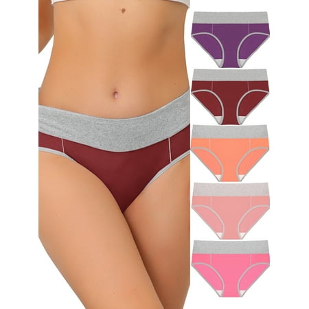 

Unique Bargains Women s Plus Size 5 Packs High Rise Brief Stretchy Underwear