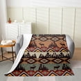 thumbnail image 2 of Western Aztec Throw Blanket 40"X50" Hunting Deer Moose Flannel Fleece Blanket Western Home Decor Tribal Mexican Style Sherpa Blanket Geometric Diamond Plush Bed Blanket Soft Cozy, 2 of 5