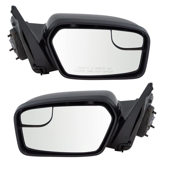 TRQ Mirror Power with Spotter Gloss Black Pair Set of 2 for 11-12 Ford Fusion MRA10049