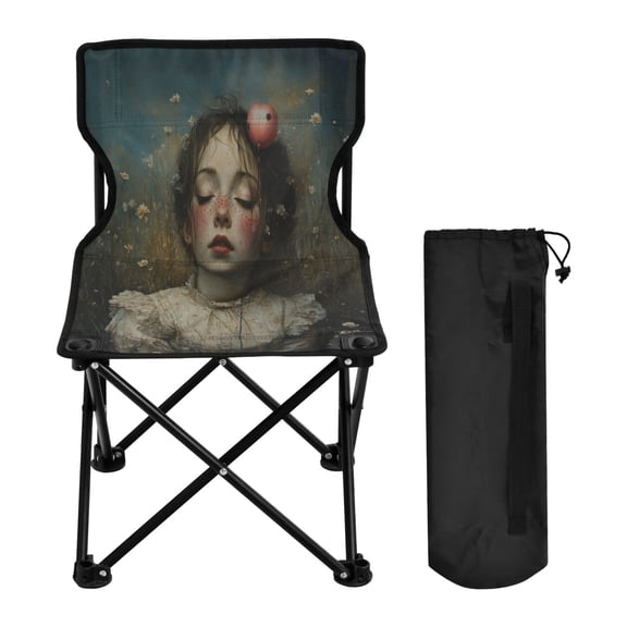WOBOGO Beautiful Lass Camping Chair Convenient Four Corner Backrest Folding Stool Can Hold Up to 220lbs